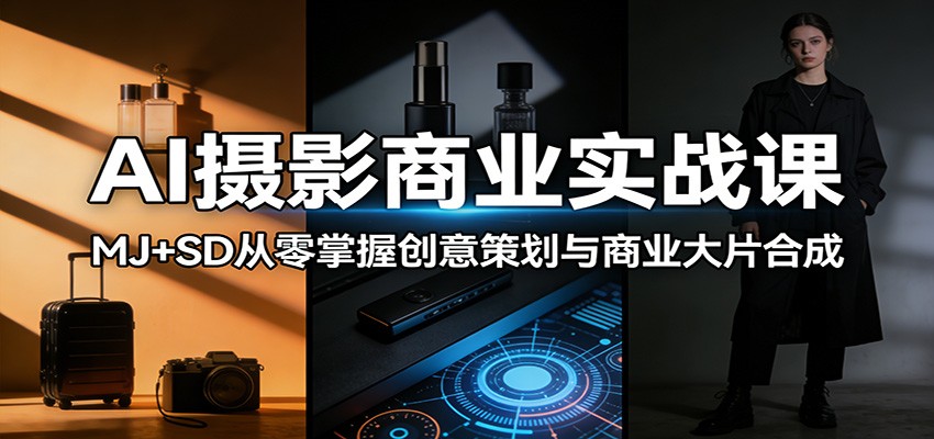 AI摄影商业实战课：MJ+SD从零掌握创意策划与商业大片合成网创项目-知识付费-在线课程-自媒体创业-网络副业-优利资源优利资源网