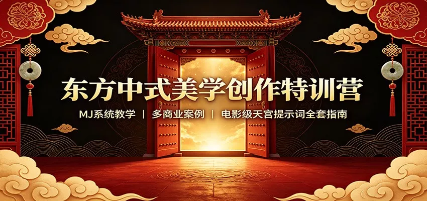 东方中式美学创作特训营：MJ系统教学，多商业案例，电影级天宫提示词全套指南网创项目-知识付费-在线课程-自媒体创业-网络副业-优利资源优利资源网