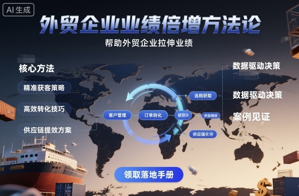 外贸企业业绩倍增方法论，帮助外贸企业拉伸业绩网创项目-知识付费-在线课程-自媒体创业-网络副业-优利资源优利资源网