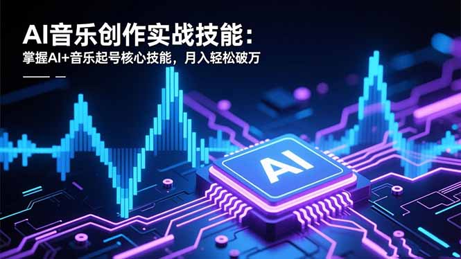 AI音乐创作实战技能：掌握AI+音乐起号核心技能，月入轻松破万网创项目-知识付费-在线课程-自媒体创业-网络副业-优利资源优利资源网