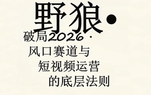 野狼团队·多平台实操运营课，覆盖AI口播、服装、好物、漫剪等热门玩法(更新4月)网创项目-知识付费-在线课程-自媒体创业-网络副业-优利资源优利资源网