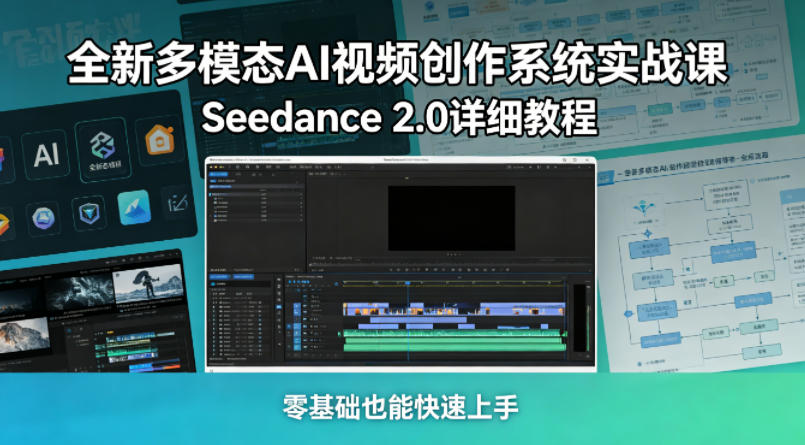全新多模态AI视频创作系统实战课，Seedance 2.0详细教程，零基础也能快速上手网创项目-知识付费-在线课程-自媒体创业-网络副业-优利资源优利资源网