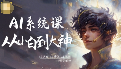 AI系统课程，从小白到大神系统学AI，AI声音-AI绘画-AI视频一门课全掌握网创项目-知识付费-在线课程-自媒体创业-网络副业-优利资源优利资源网