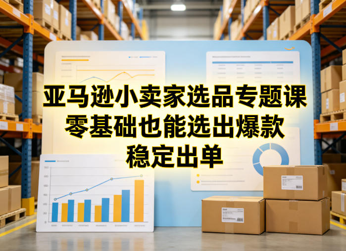 亚马逊小卖家选品专题课，零基础也能选出爆款，稳定出单网创项目-知识付费-在线课程-自媒体创业-网络副业-优利资源优利资源网