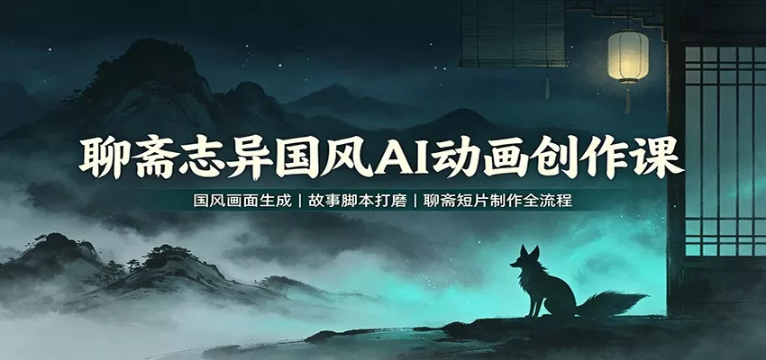 聊斋志异国风AI动画创作课：国风画面生成，故事脚本打磨，聊斋短片制作全流程网创项目-知识付费-在线课程-自媒体创业-网络副业-优利资源优利资源网