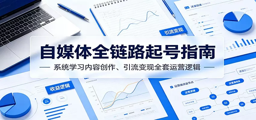 自媒体全链路起号指南：系统学习内容创作、引流变现全套运营逻辑网创项目-知识付费-在线课程-自媒体创业-网络副业-优利资源优利资源网