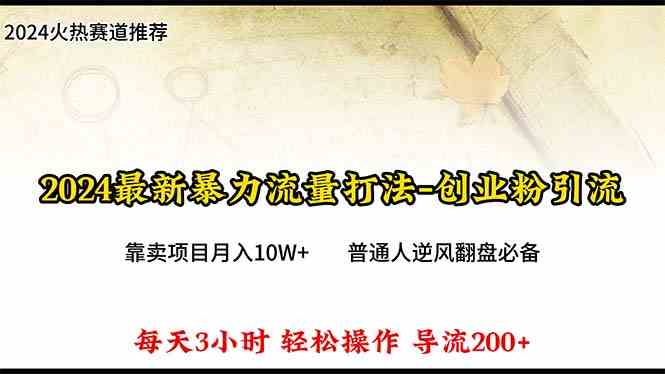 （10151期）2024年最新暴力流量打法，每日导入300+，靠卖项目月入10W+网创项目-知识付费-在线课程-自媒体创业-网络副业-优利资源优利资源网