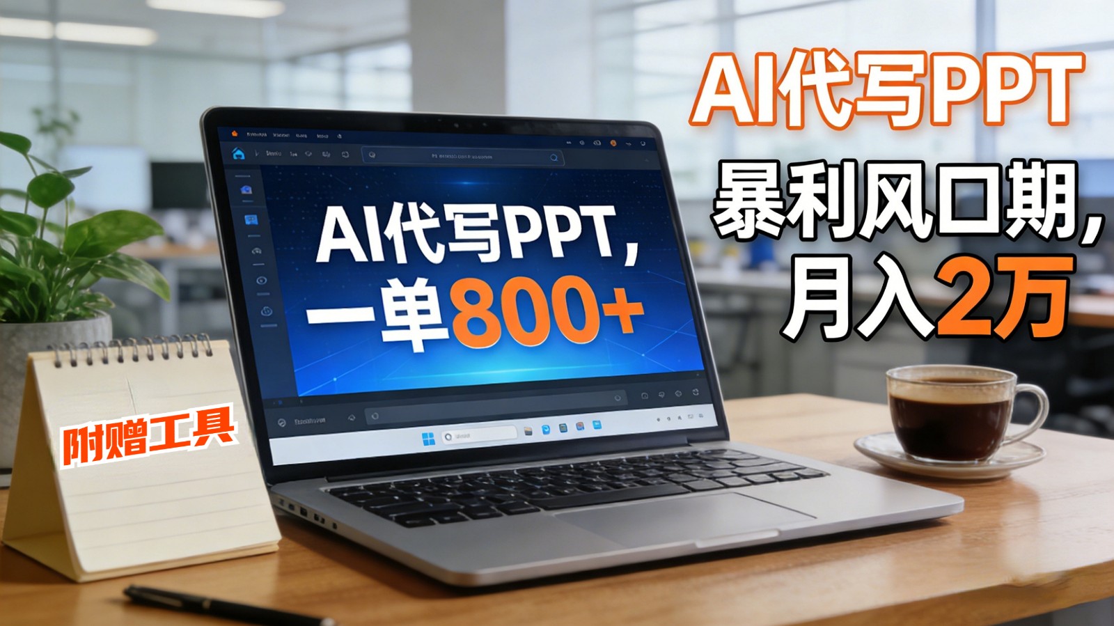 AI 代写做 PPT！一单狂赚 800+，风口期月入 2 万(工具 + 提示词直接送)网创项目-知识付费-在线课程-自媒体创业-网络副业-优利资源优利资源网