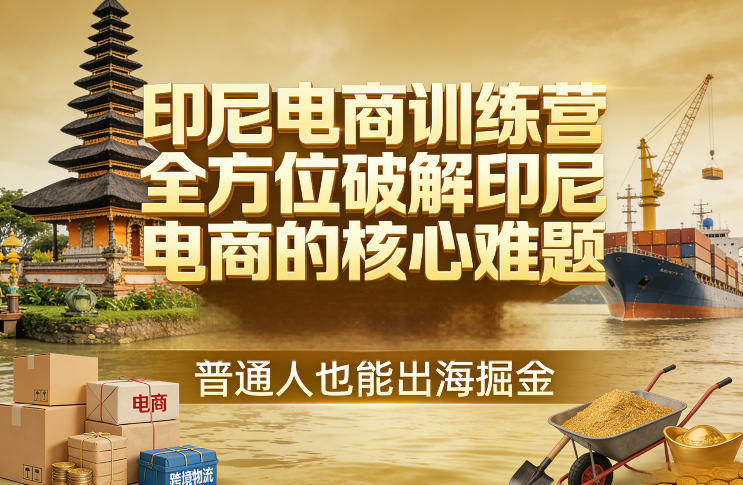 印尼电商训练营，全方位破解印尼电商的核心难题，普通人也能出海掘金网创项目-知识付费-在线课程-自媒体创业-网络副业-优利资源优利资源网