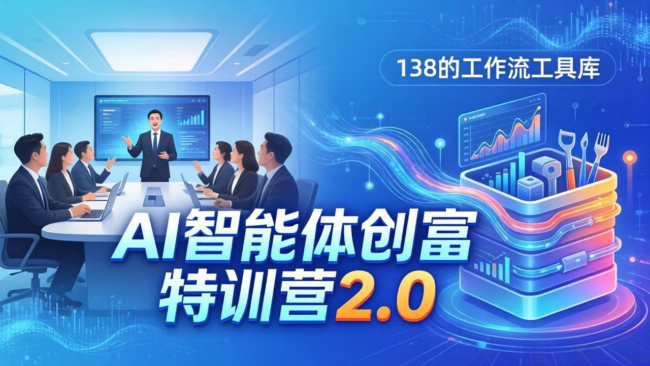 AI智能体创富训练营2.0：3天闭门直播+视频课+工具库，从0到1搭建智能体附138个工作流网创项目-知识付费-在线课程-自媒体创业-网络副业-优利资源优利资源网