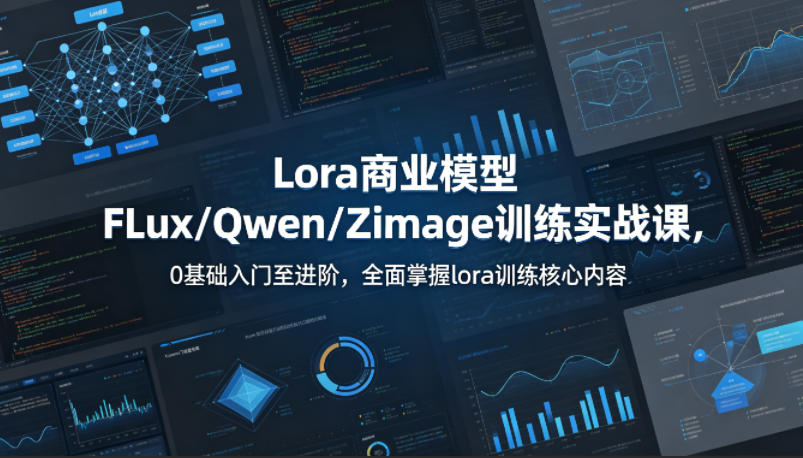 系统性学习Lora商业模型FLux／Qwen／Zimage训练实战课，0基础入门至进阶，全面掌握lora训练核心内容网创项目-知识付费-在线课程-自媒体创业-网络副业-优利资源优利资源网