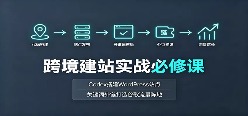 跨境建站实战必修课：Codex搭建WordPress站点，关键词外链打造谷歌流量阵地网创项目-知识付费-在线课程-自媒体创业-网络副业-优利资源优利资源网