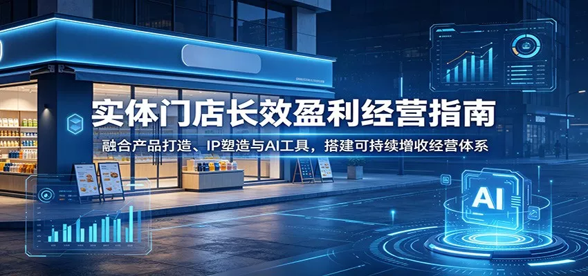 实体门店长效盈利经营指南：融合产品打造、IP塑造与AI工具，搭建可持续增收经营体系网创项目-知识付费-在线课程-自媒体创业-网络副业-优利资源优利资源网