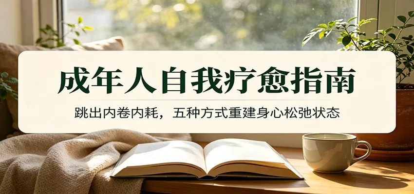 成年人自我疗愈指南：跳出内卷内耗，五种方式重建身心松弛状态网创项目-知识付费-在线课程-自媒体创业-网络副业-优利资源优利资源网