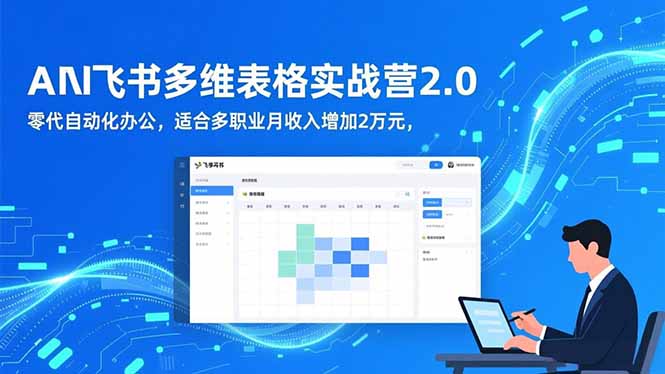 AI+飞书多维表格实战营2.0：零代码自动化办公，适合多职业月收入增加2万元网创项目-知识付费-在线课程-自媒体创业-网络副业-优利资源优利资源网