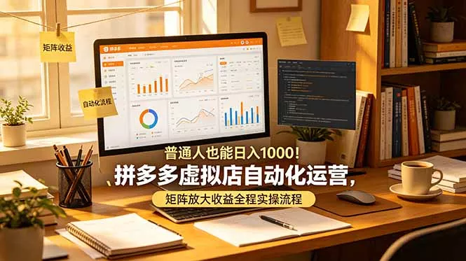 普通人也能日入 1000！拼多多虚拟店自动化运营，矩阵放大收益全程实操流程网创项目-知识付费-在线课程-自媒体创业-网络副业-优利资源优利资源网