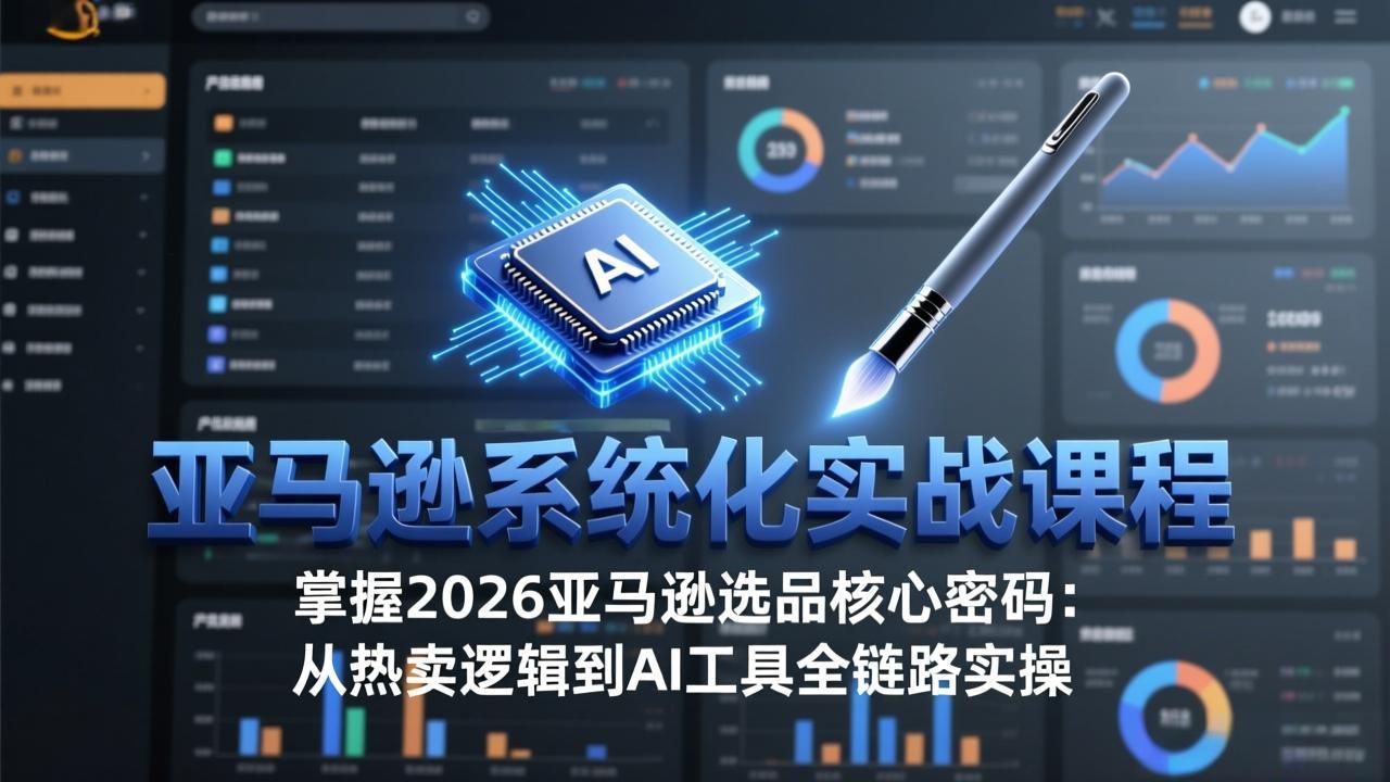 亚马逊系统化实战课-更新3月：2026最新选品方法论，从热卖原因分析到AI作图，提升选品成功率网创项目-知识付费-在线课程-自媒体创业-网络副业-优利资源优利资源网