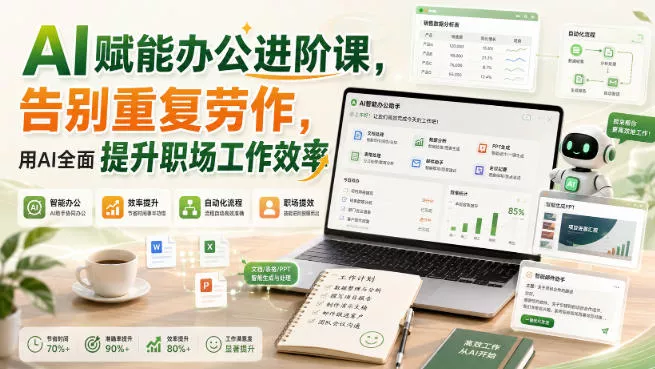 AI赋能办公进阶课，告别重复劳作，用AI全面提升职场工作效率网创项目-知识付费-在线课程-自媒体创业-网络副业-优利资源优利资源网
