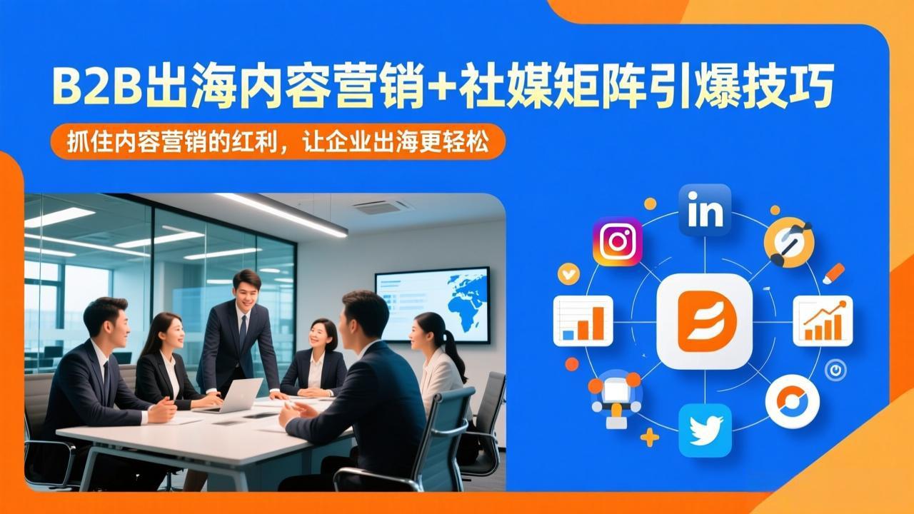 B2B出海内容营销+社媒矩阵引爆技巧：抓住内容营销的红利，让企业出海更轻松网创项目-知识付费-在线课程-自媒体创业-网络副业-优利资源优利资源网