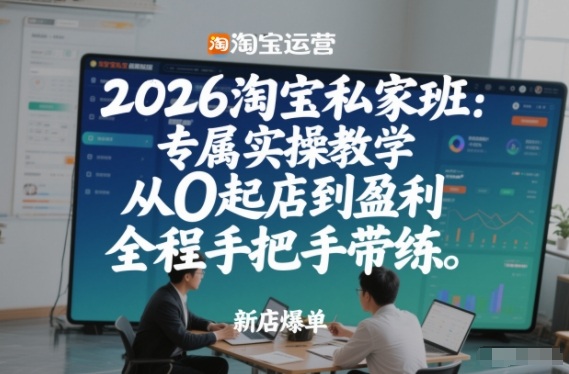 2026淘宝私家班：专属实操教学，从0起店到盈利，全程手把手带练(更新26年3月)网创项目-知识付费-在线课程-自媒体创业-网络副业-优利资源优利资源网