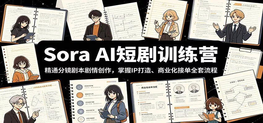 Sora AI短剧训练营：精通分镜剧本剧情创作，掌握IP打造、商业化接单全套流程网创项目-知识付费-在线课程-自媒体创业-网络副业-优利资源优利资源网