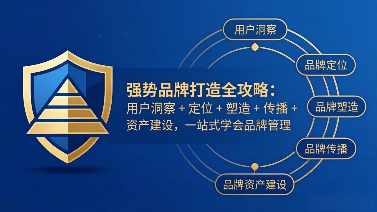 强势品牌打造全攻略：用户洞察 + 定位 + 塑造 + 传播 + 资产建设，一站式学会品牌管理网创项目-知识付费-在线课程-自媒体创业-网络副业-优利资源优利资源网