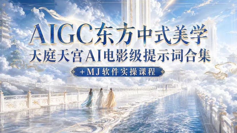 AIGC东方中式美学天庭天宫AI电影级提示词合集+MJ软件实操课程网创项目-知识付费-在线课程-自媒体创业-网络副业-优利资源优利资源网