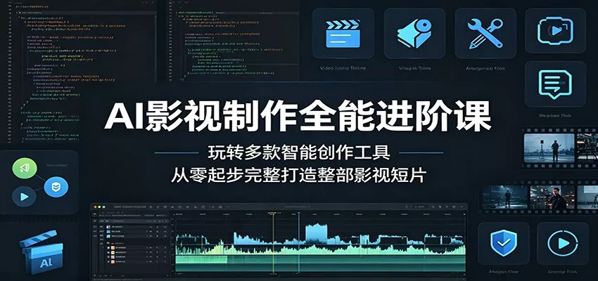 AI影视制作全能进阶课：玩转多款智能创作工具，从零起步完整打造整部影视短片网创项目-知识付费-在线课程-自媒体创业-网络副业-优利资源优利资源网