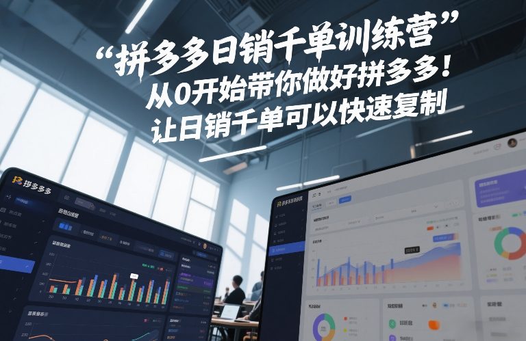 拼多多日销千单训练营，从0开始带你做好拼多多，让日销千单可以快速复制(更新26年3月)网创项目-知识付费-在线课程-自媒体创业-网络副业-优利资源优利资源网