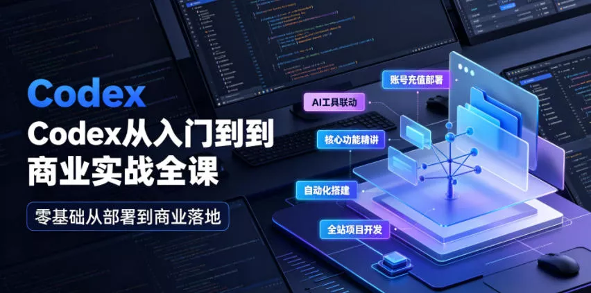 Codex从入门到商业实战全课｜账号充值部署、AI工具联动、核心功能精讲、自动化搭建、全站项目开发零基础教程网创项目-知识付费-在线课程-自媒体创业-网络副业-优利资源优利资源网