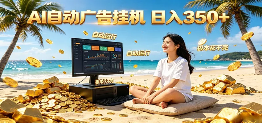 AI自动广告挂机 日入350+ 真正做到躺赚式变现,根本花不完!网创项目-知识付费-在线课程-自媒体创业-网络副业-优利资源优利资源网