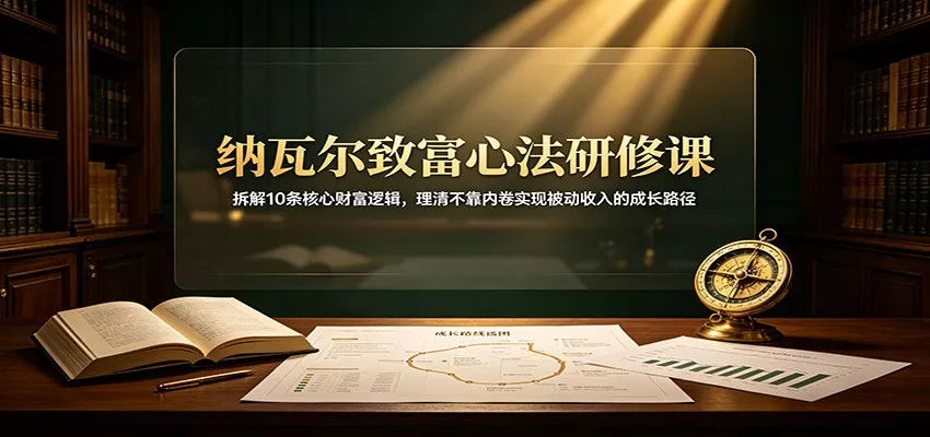 纳瓦尔致富心法研修课:拆解10条核心财富逻辑,理清不靠内卷实现被动收入的成长路径网创项目-知识付费-在线课程-自媒体创业-网络副业-优利资源优利资源网