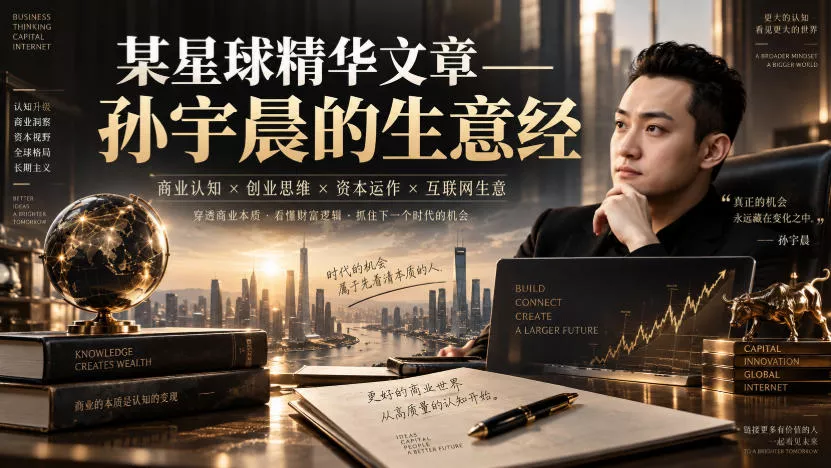 某星球精华文章——孙宇晨的生意经网创项目-知识付费-在线课程-自媒体创业-网络副业-优利资源优利资源网