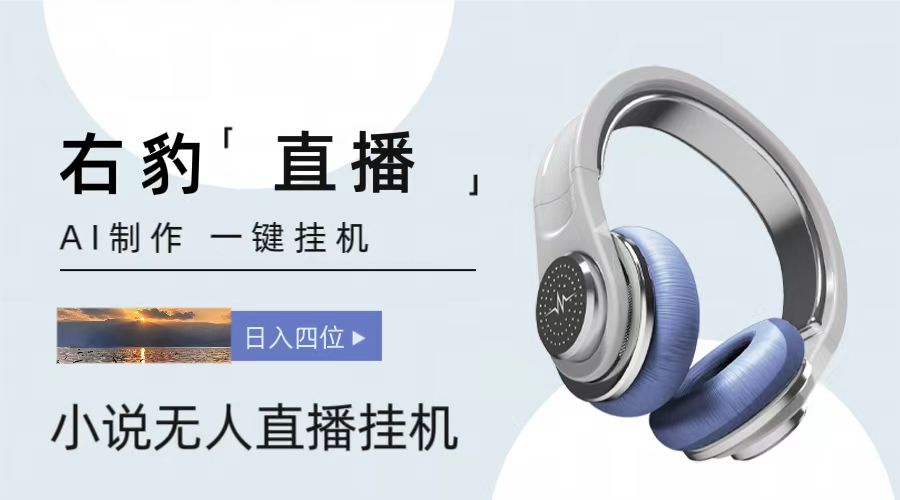 右豹小说无人直播挂机吸金项目，简单易行收益稳定， 月入1000+网创项目-知识付费-在线课程-自媒体创业-网络副业-优利资源优利资源网