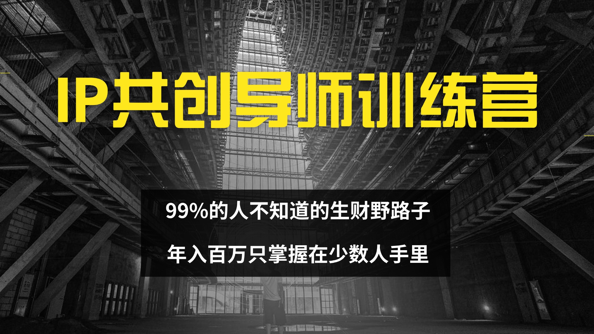 （12504期）IP共创导师训练营 99%的人不知道的生财野路子 只掌握在少数人手里网创项目-知识付费-在线课程-自媒体创业-网络副业-优利资源优利资源网
