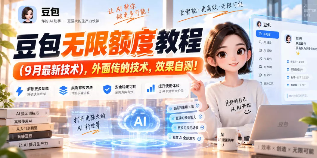 豆包无限额度教程(9月最新技术)，外面传的技术，效果自测！网创项目-知识付费-在线课程-自媒体创业-网络副业-优利资源优利资源网