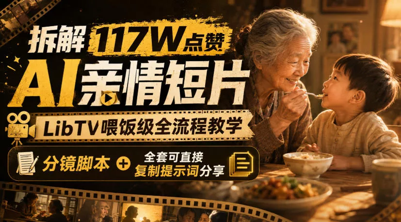 拆解117W点赞AI亲情短片，LibTV喂饭级全流程教学，分镜脚本+全套可直接复制提示词分享网创项目-知识付费-在线课程-自媒体创业-网络副业-优利资源优利资源网