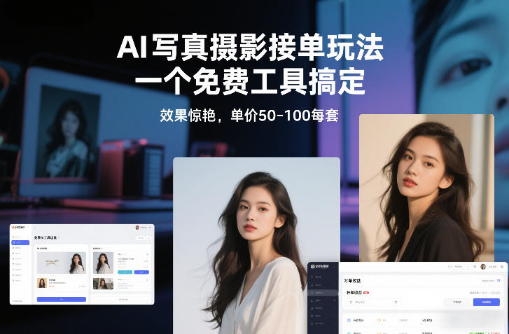 AI写真摄影接单玩法，一个免费工具搞定，效果惊艳，单价50-100每套网创项目-知识付费-在线课程-自媒体创业-网络副业-优利资源优利资源网