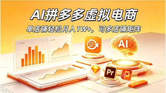 AI拼多多虚拟电商，单店铺轻松月入1W+，可多店铺矩阵网创项目-知识付费-在线课程-自媒体创业-网络副业-优利资源优利资源网