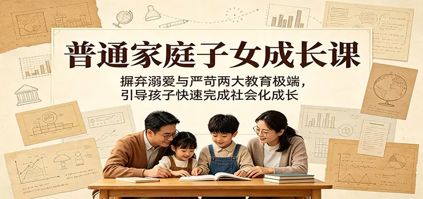 普通家庭子女成长课:摒弃溺爱与严苛两大教育极端,引导孩子快速完成社会化成长网创项目-知识付费-在线课程-自媒体创业-网络副业-优利资源优利资源网
