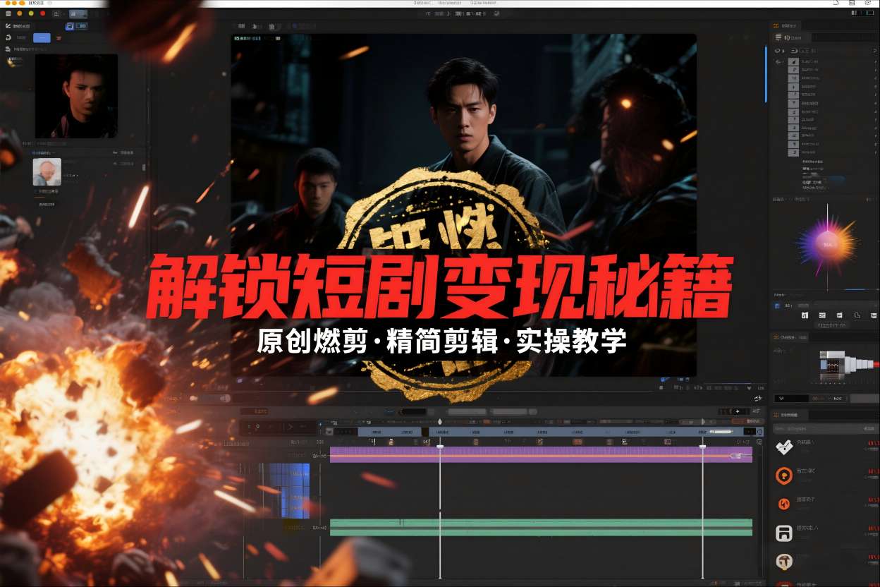 短剧拉新之原创燃剪精简剪辑实操课，解锁短剧变现秘籍网创项目-知识付费-在线课程-自媒体创业-网络副业-优利资源优利资源网