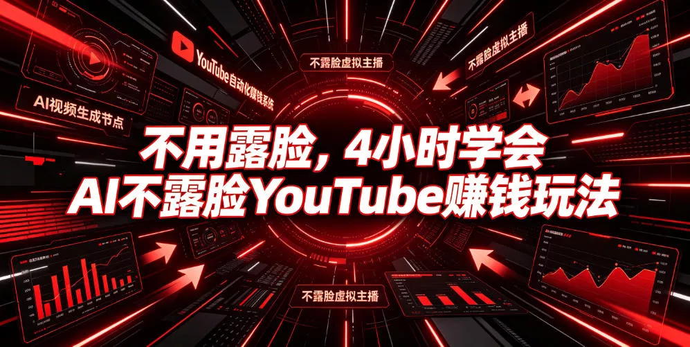 不用露脸，4小时学会AI不露脸YouTube賺钱玩法【原创双语字幕】网创项目-知识付费-在线课程-自媒体创业-网络副业-优利资源优利资源网