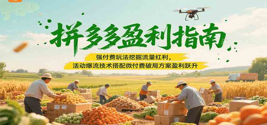 拼多多盈利指南：强付费玩法挖掘流量红利，活动爆流技术搭配微付费方案实现盈利跃升网创项目-知识付费-在线课程-自媒体创业-网络副业-优利资源优利资源网