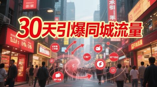 30天引爆同城流量：团购篇 认知篇 流量篇 来客篇 达人篇 老板人设IP篇 投流篇网创项目-知识付费-在线课程-自媒体创业-网络副业-优利资源优利资源网