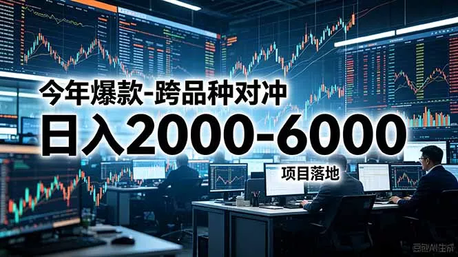 今年爆款-跨品种对冲日入2000-6000，项目落地！网创项目-知识付费-在线课程-自媒体创业-网络副业-优利资源优利资源网