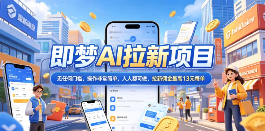 2026年即梦AI拉新项目最新玩法，无任何门槛，操作非常简单，人人都可做，拉新佣金最高13米每单(更新08月07日)网创项目-知识付费-在线课程-自媒体创业-网络副业-优利资源优利资源网