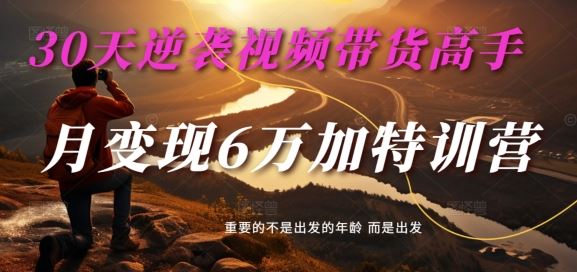 30天逆袭视频带货高手，单月变现6万加特训营-麦子甜网创项目-知识付费-在线课程-自媒体创业-网络副业-优利资源优利资源网