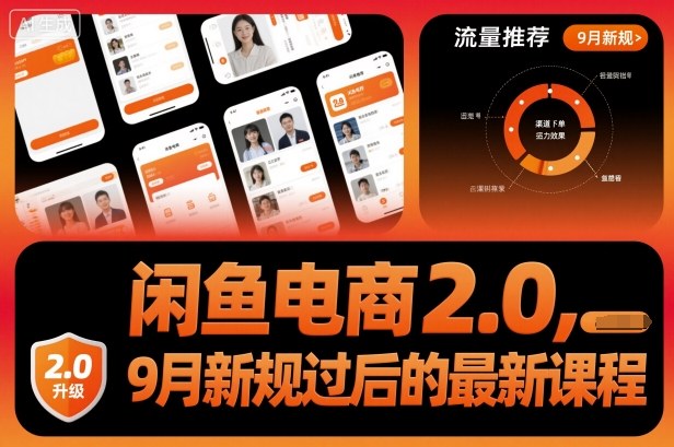 闲鱼电商2.0，9月新规过后的最新课程网创项目-知识付费-在线课程-自媒体创业-网络副业-优利资源优利资源网