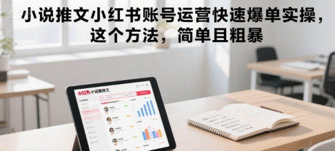 小说推文小红书账号运营快速爆单实操，这个方法，简单且粗暴网创项目-知识付费-在线课程-自媒体创业-网络副业-优利资源优利资源网