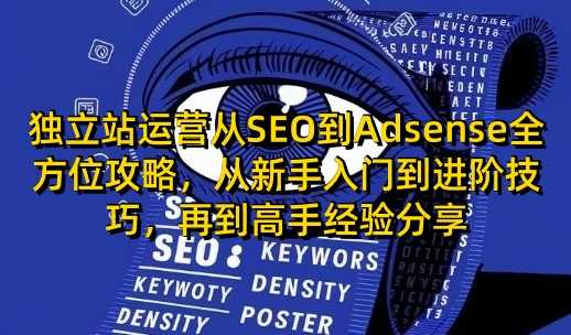 独立站运营从SEO到Adsense全方位攻略，从新手入门到进阶技巧，再到高手经验分享网创项目-知识付费-在线课程-自媒体创业-网络副业-优利资源优利资源网